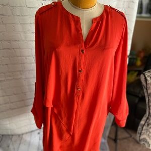 WOMEN'S Chicos size 2 (M) red long tunic top blouse